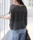 《WEB限定予約》【洗える】透かし編みバックパールプルオーバー