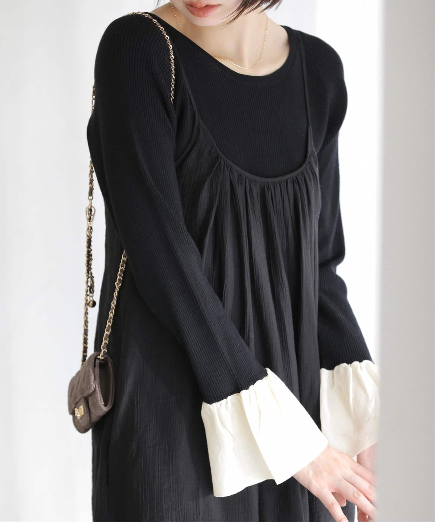 予約》【洗える】フリルスリーブニット（ニット／セーター）｜La