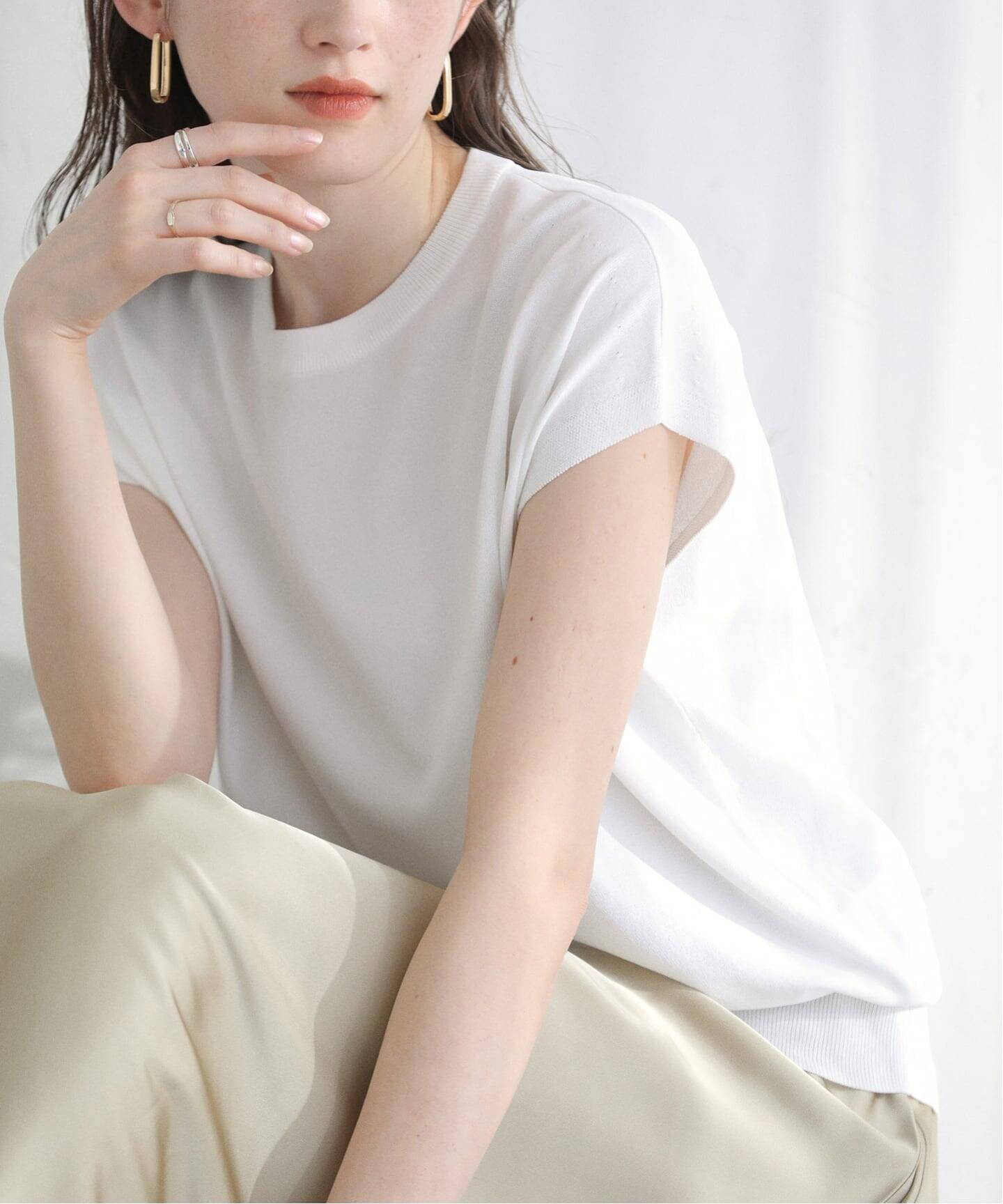 洗える】接触冷感ウォッシャブルフレンチプルオーバー（ニット