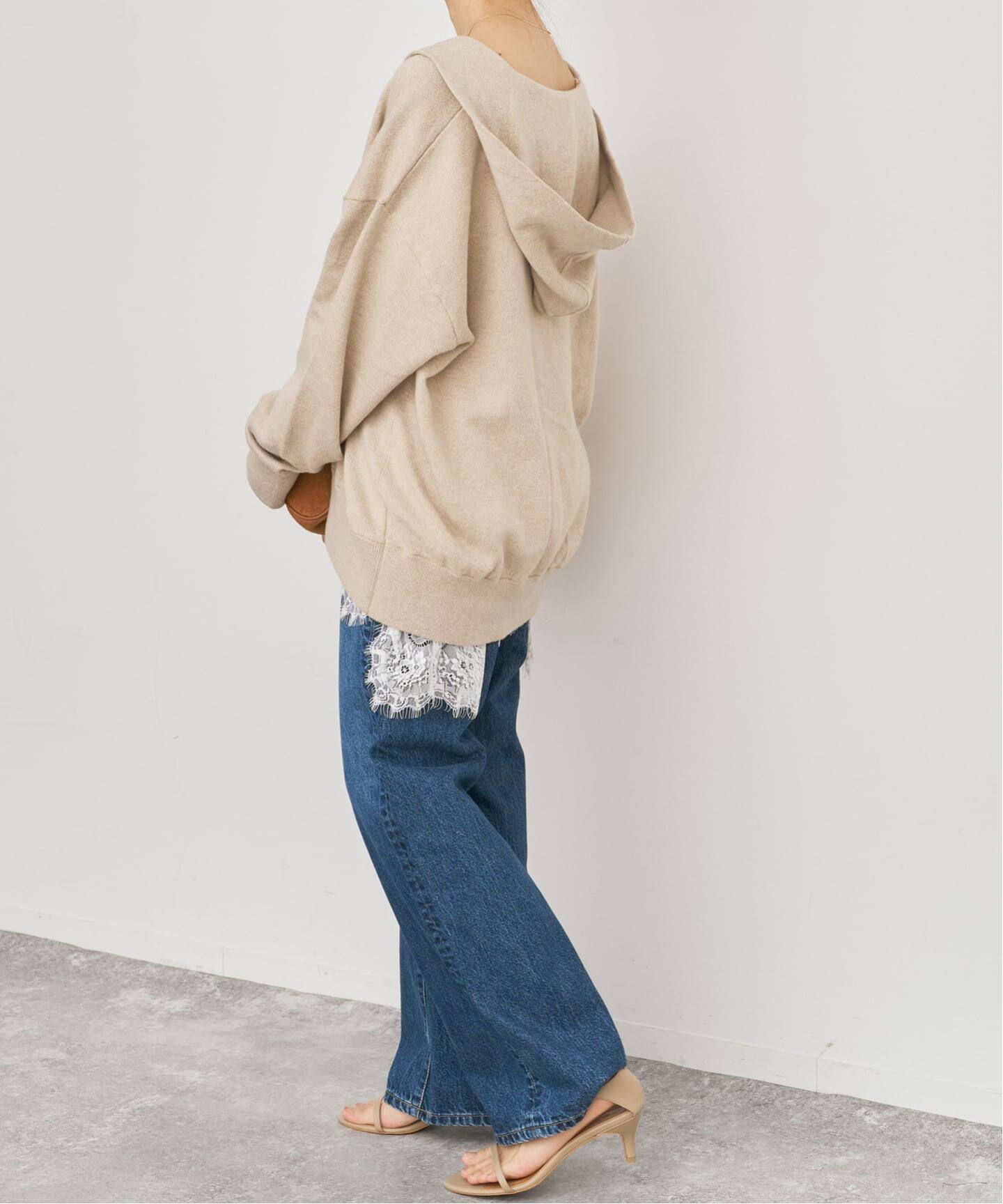 予約》コットンカシミヤフードニットプルオーバー（ニット／セーター