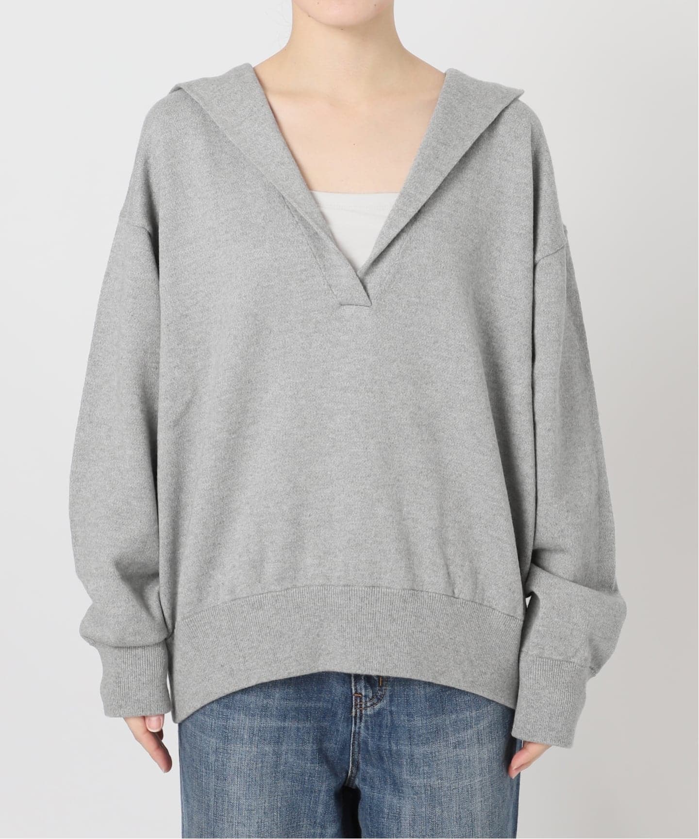 予約》コットンカシミヤフードニットプルオーバー（ニット／セーター