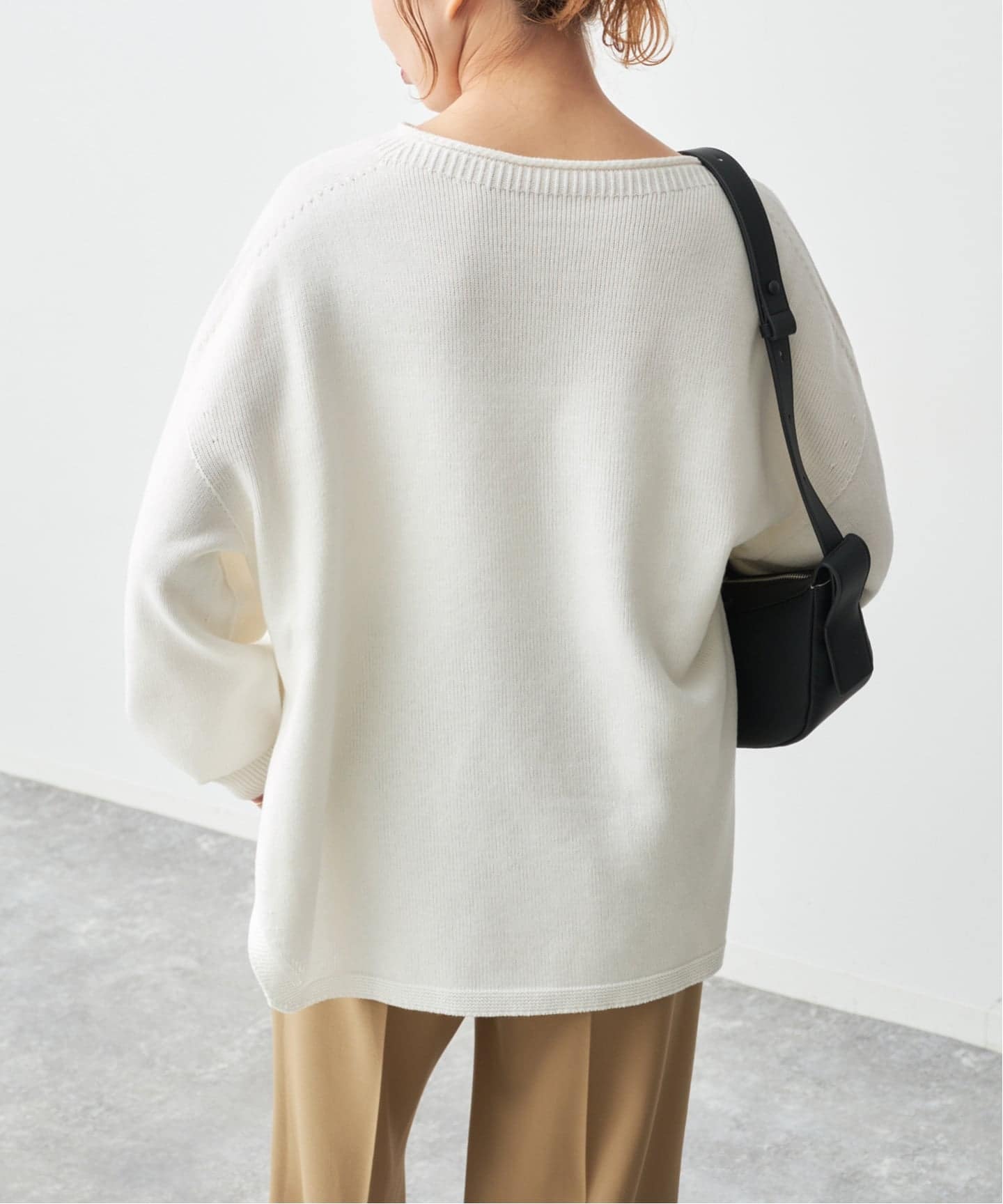 バルキーヤーンルーズボートネックニット（ニット／セーター）｜Spick