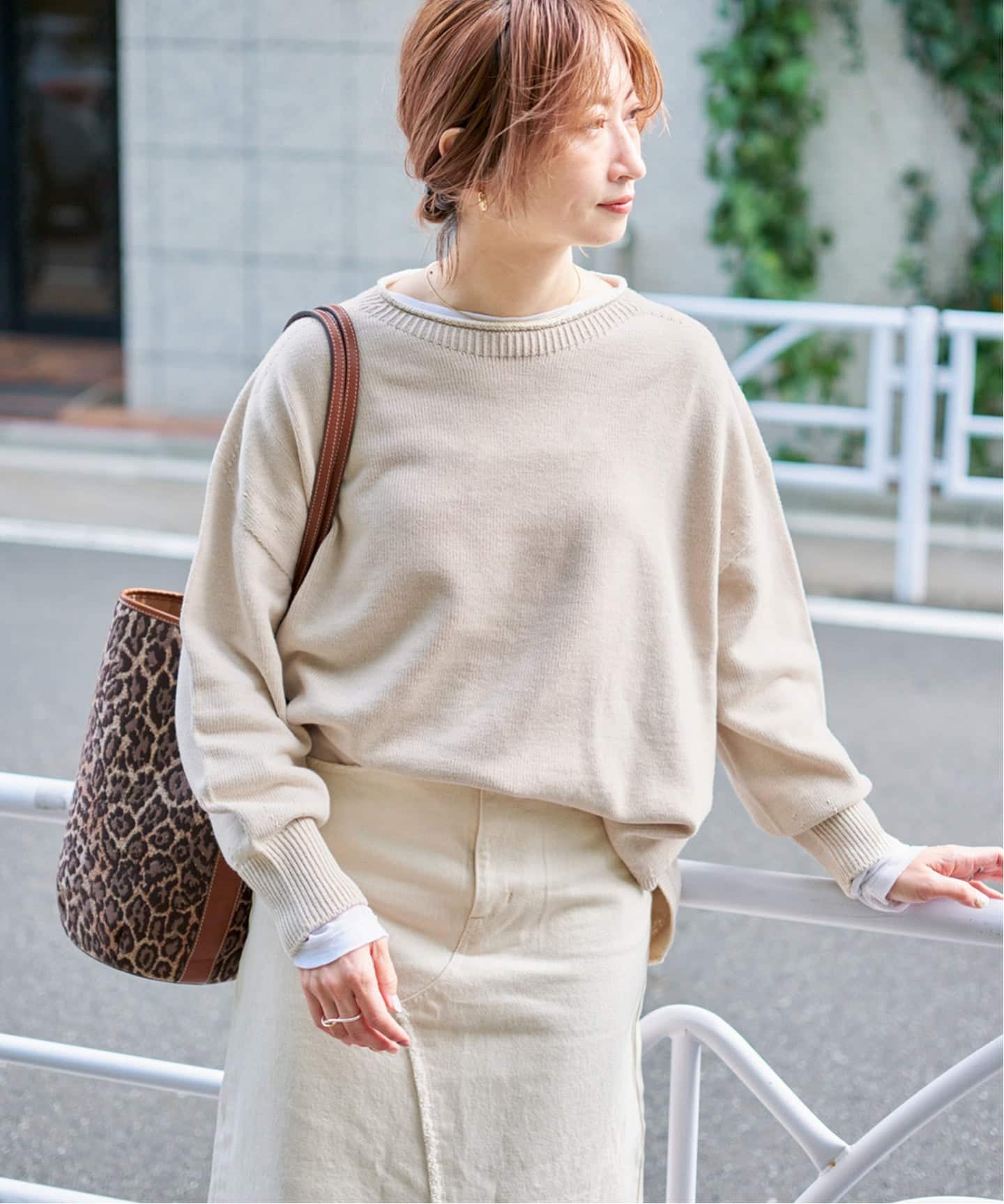 バルキーヤーンルーズボートネックニット（ニット／セーター）｜Spick