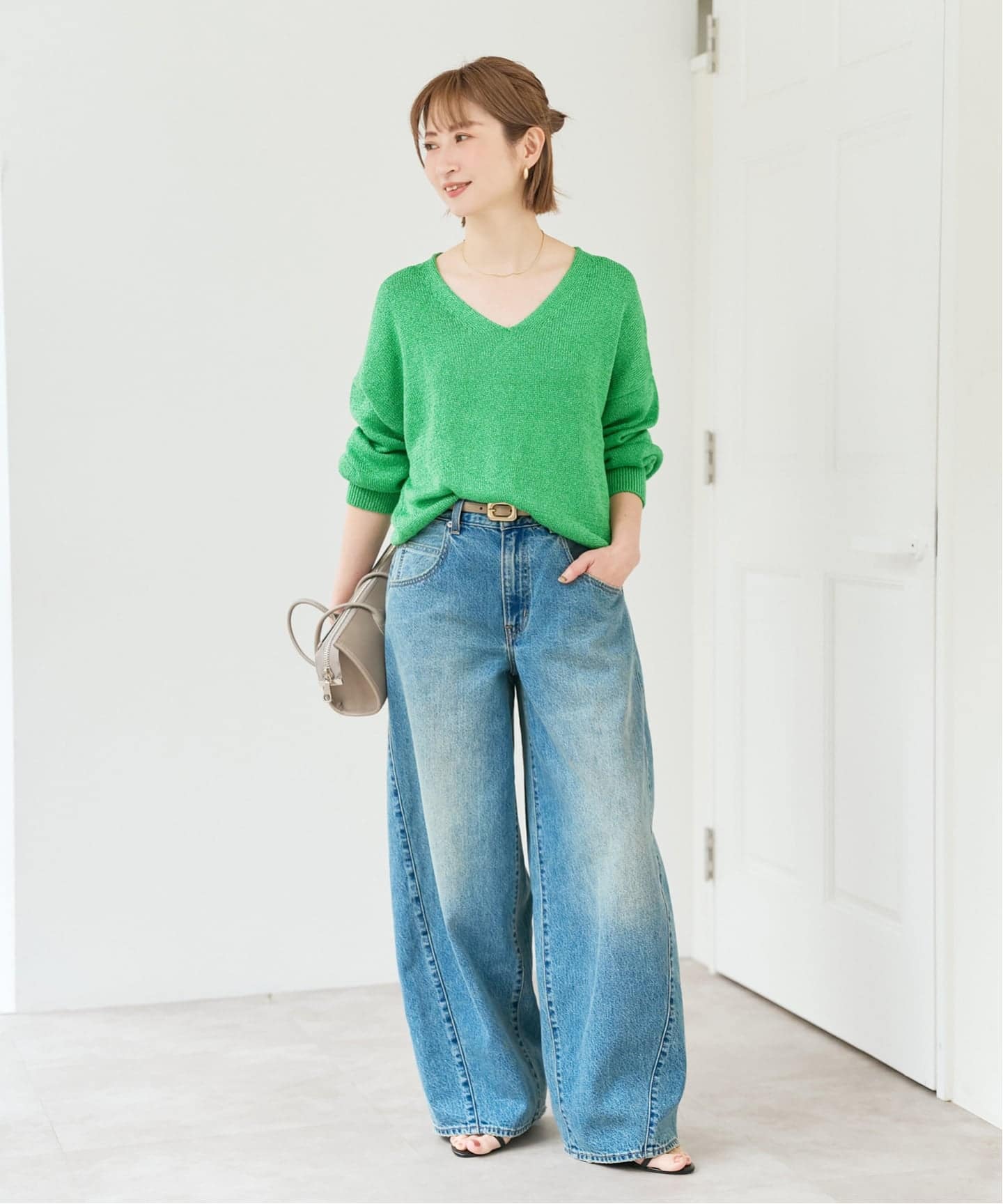 Spick and Span レーヨンペーパーヤーンVネックプルオーバー レーヨンペーパーヤーンVネックプルオーバー（ニット／セーター