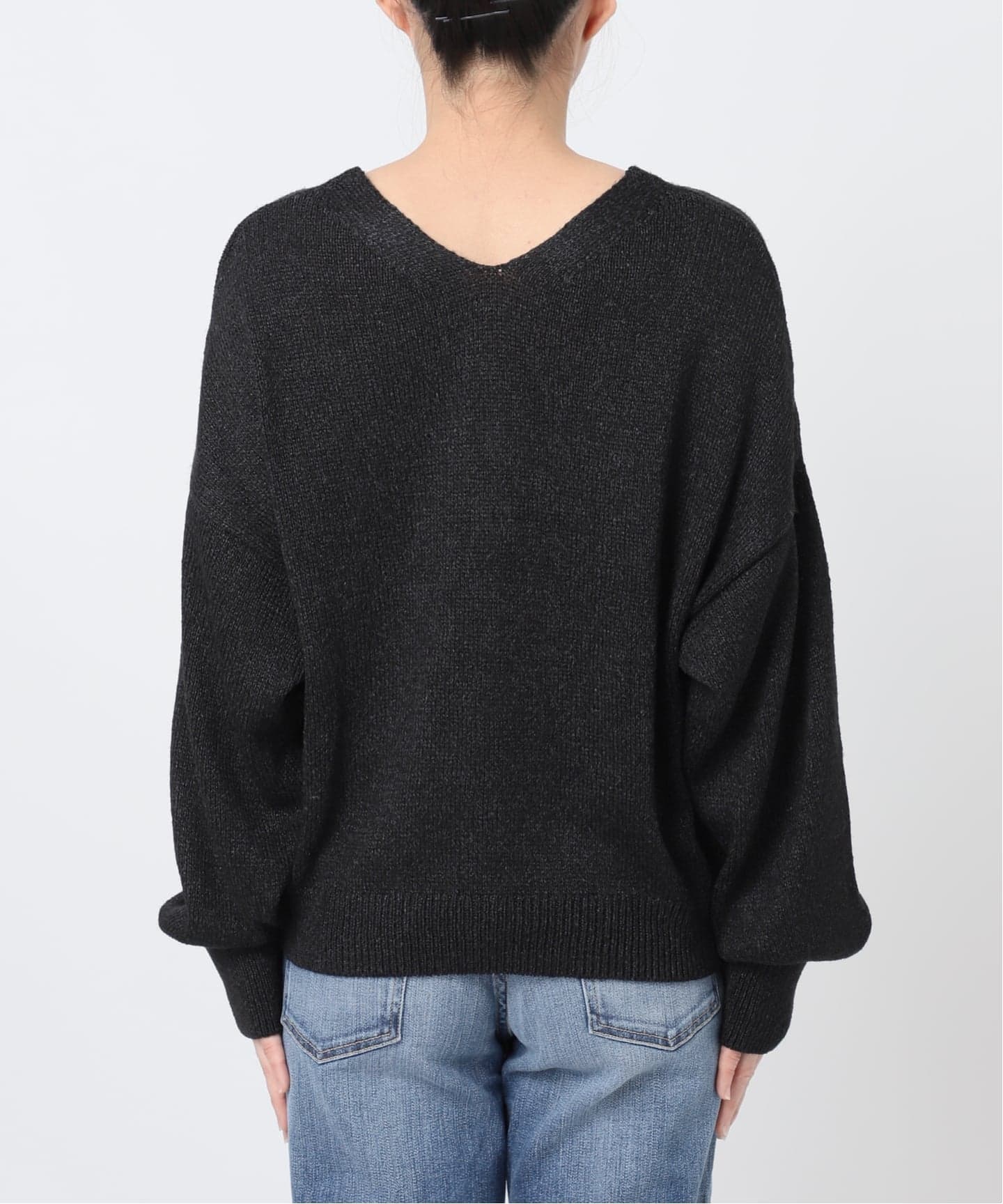レーヨンペーパーヤーンVネックプルオーバー レーヨンペーパーヤーンVネックプルオーバー（ニット／セーター