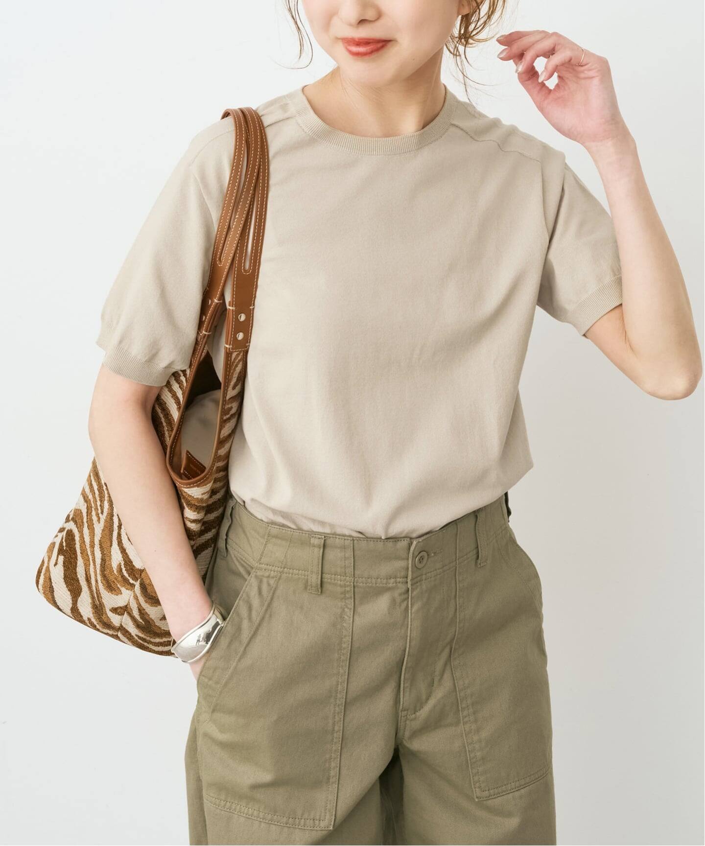 Spick & Span 18G CO/PE ハーフスリーブプルオーバー WEB限定 / 追加》18G CO/PE ハーフスリーブプルオーバー（ニット