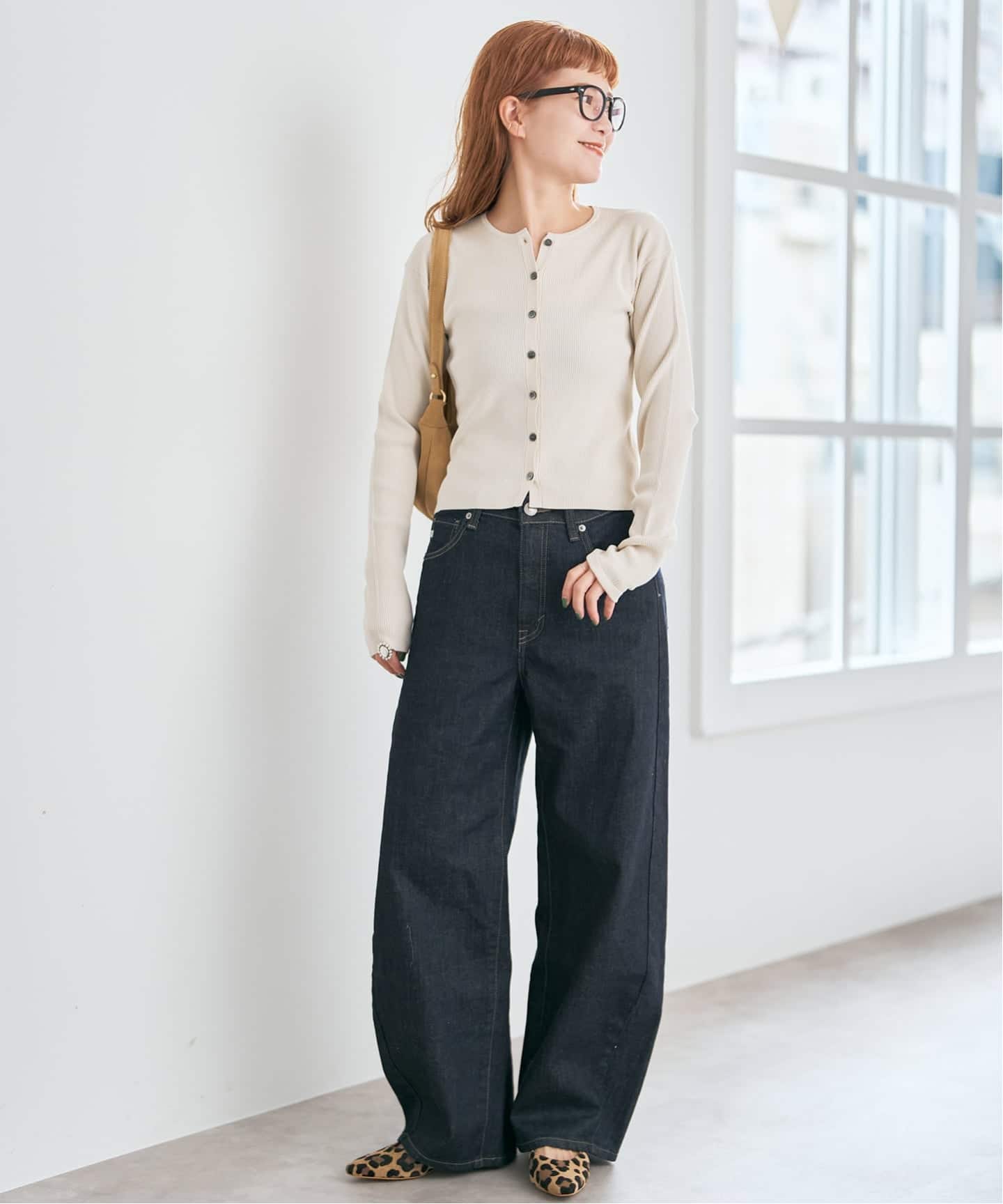 Spick & Span Vis/PE リブクルーネックカーディガン Vis/PE リブクルーネックカーディガン（カーディガン）｜Spick & Span