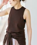 《セットアップ / 手洗い可》シルクコットンノースリーブプルオーバー