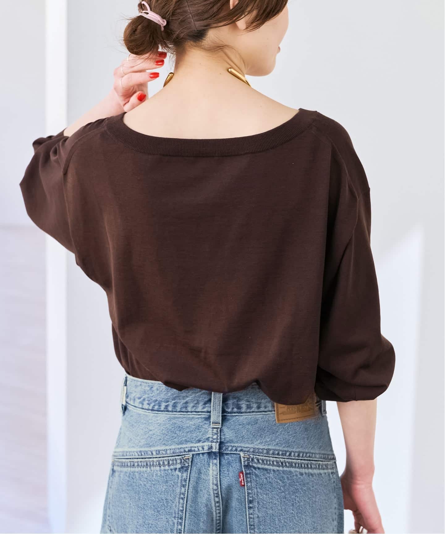 セットアップ / 手洗い可》シルクコットンVネックプルオーバー(ニット セットアップ / 手洗い可》シルクコットンVネックプルオーバー(ニット