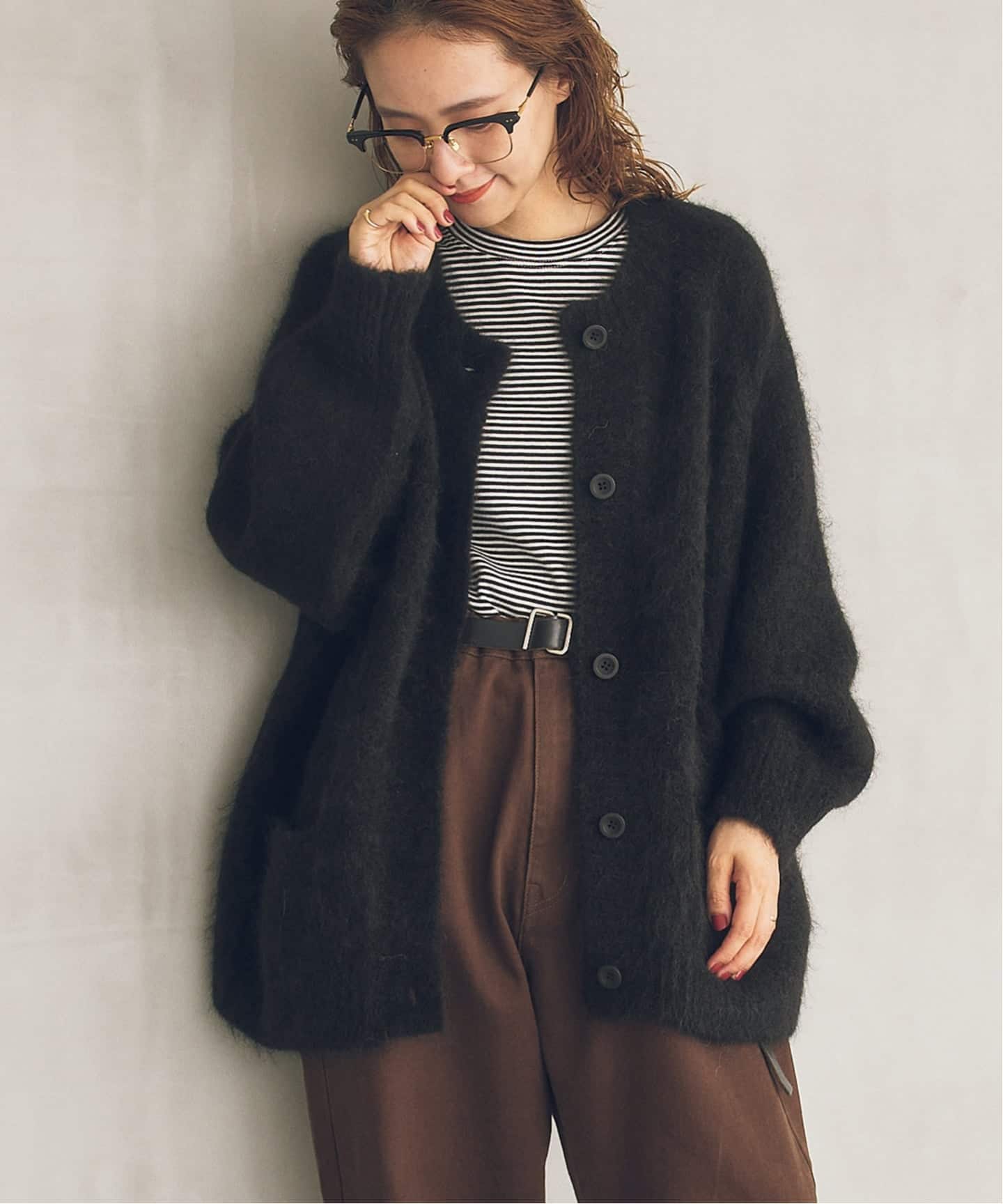 美品✨ リビアナ コンティ ショート カーディガン ブラック シルク イタリア製 40周年 / 予約》S.SHIORI*S アルパカ混カーディガン（カーディガン