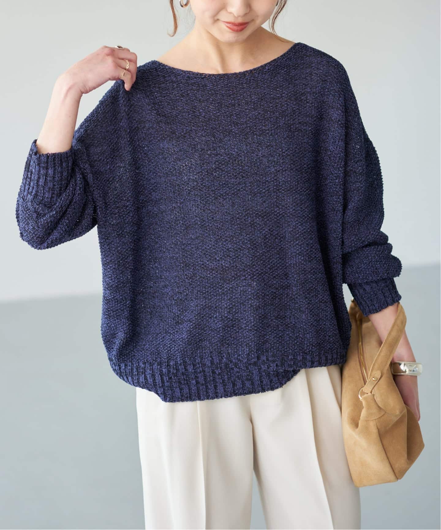 WEB限定カラー有り / 追加予約》ペーパーヤーン2WAYルーズプルオーバー