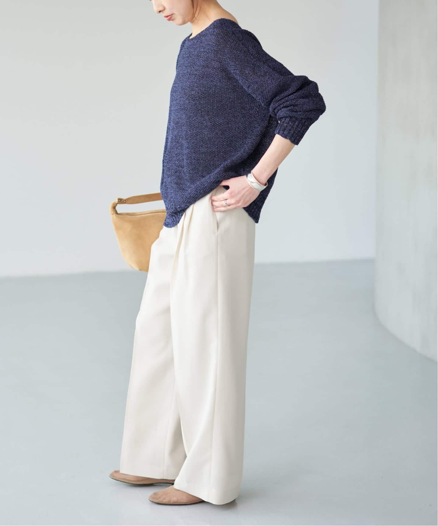 WEB限定カラー有り / 追加予約》ペーパーヤーン2WAYルーズプルオーバー