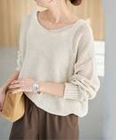 《WEB限定カラー有り / 追加》ペーパーヤーン2WAYルーズプルオーバー