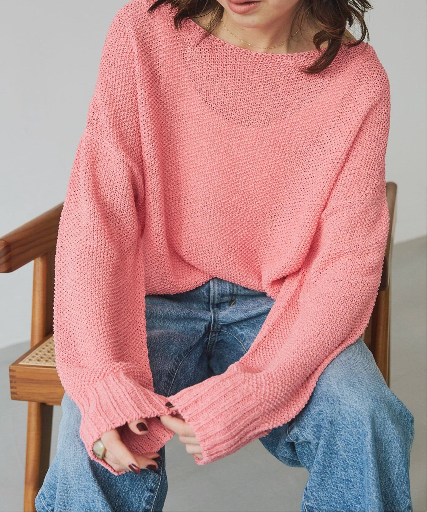 WEB限定カラー有り / 追加》ペーパーヤーン2WAYルーズプルオーバー 