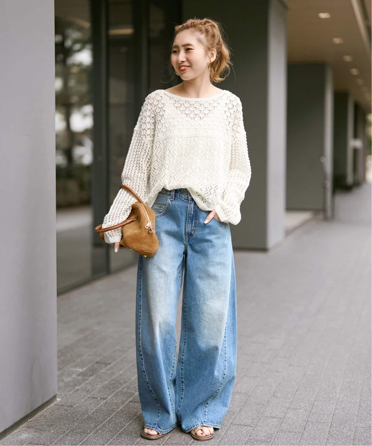Spick&Span 透かし編みボートネックニット WEB限定 / 追加》透かし編みボートネックニット（ニット／セーター