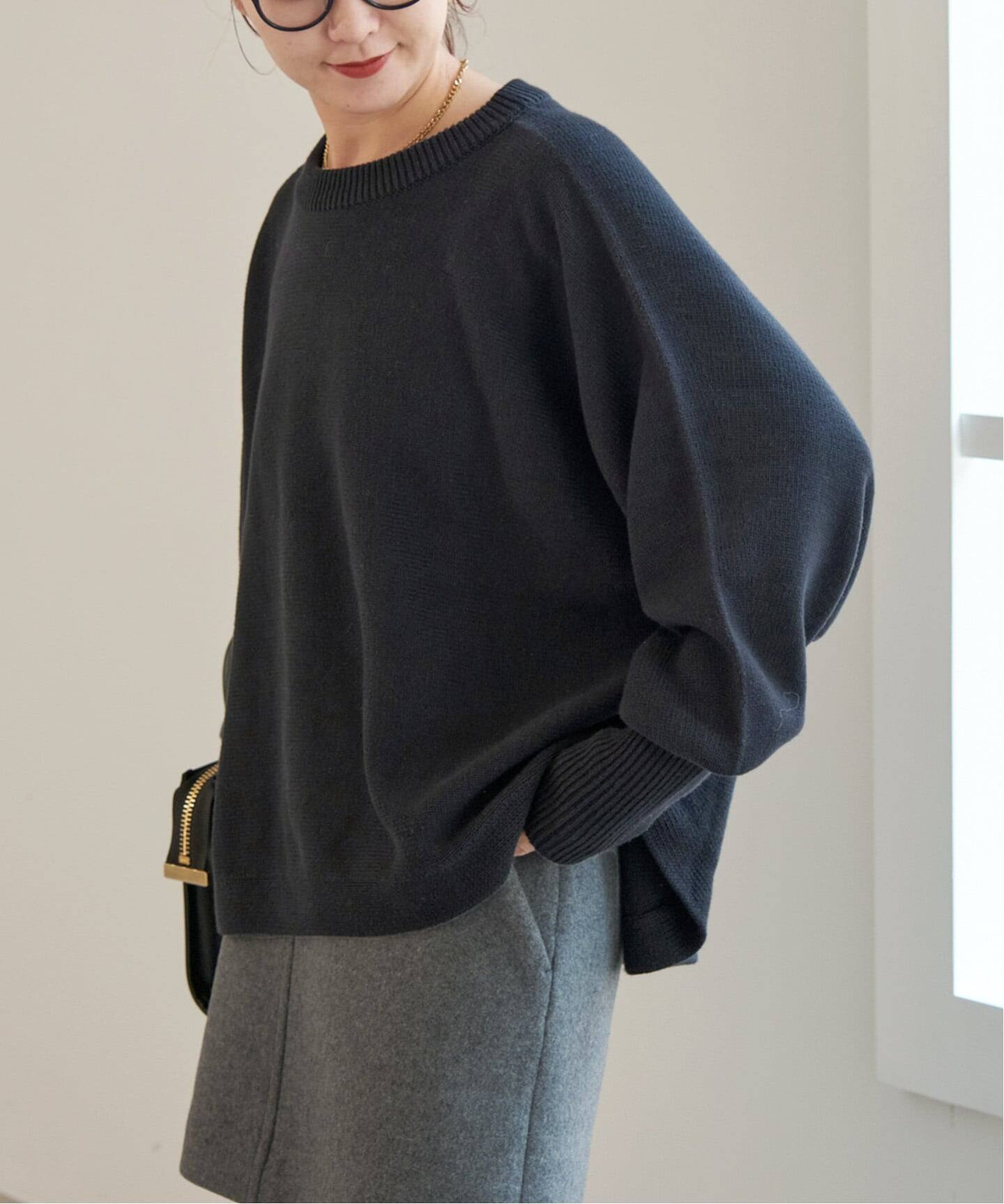 WEB限定 / 追加4予約》バルキーヤーンドルマンロングリブニット