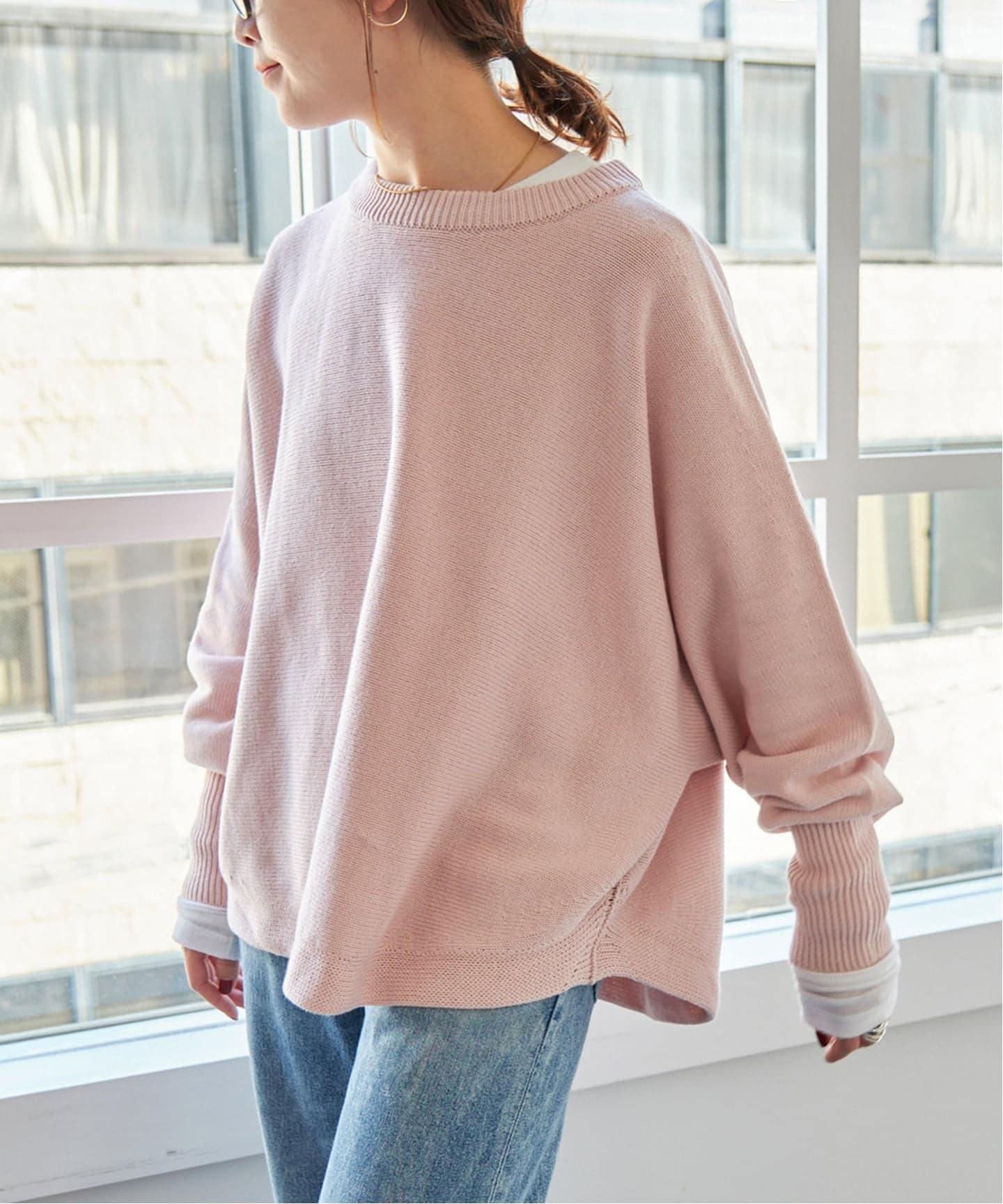 WEB限定 / 追加2予約》バルキーヤーンドルマンロングリブニット