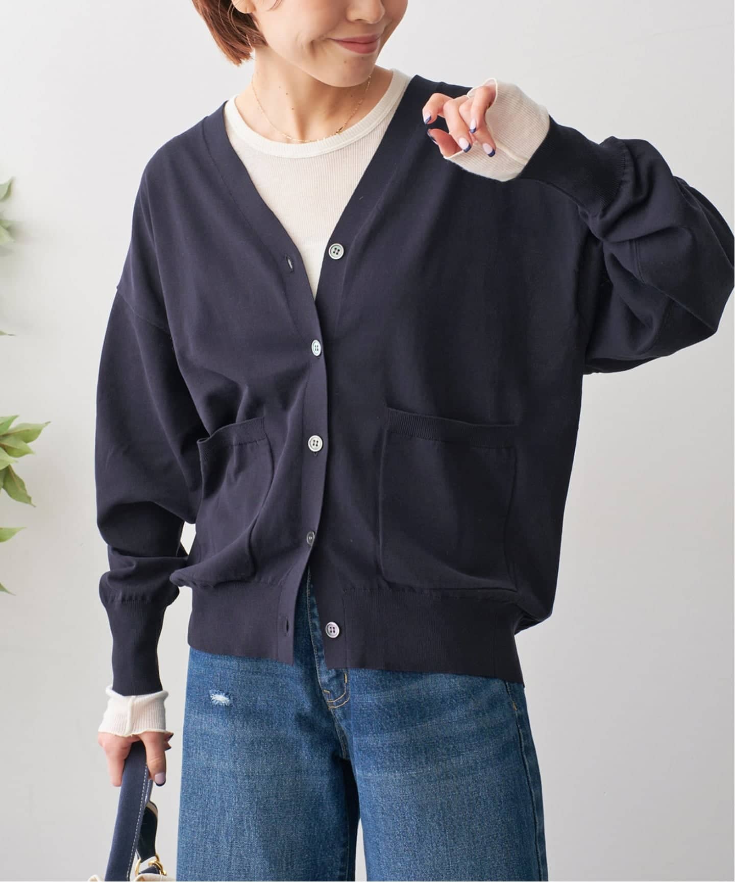 Spick and Span コットンハイゲージカーディガン　新品 Spick＆Span（スピック アンド スパン） カーディガン 「追加