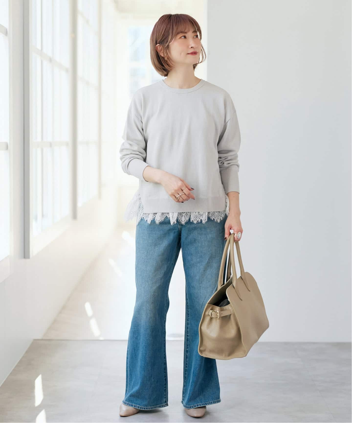 Spick and Span レースドッキング2WAYカーディガン レースドッキング2WAYカーディガン（カーディガン）｜Spick & Span