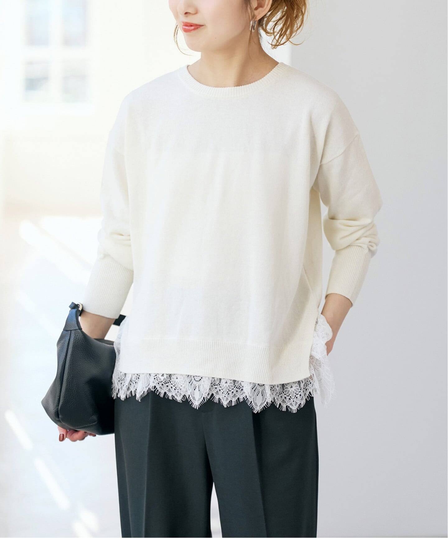 レースドッキング2WAYカーディガン（カーディガン）｜Spick & Span