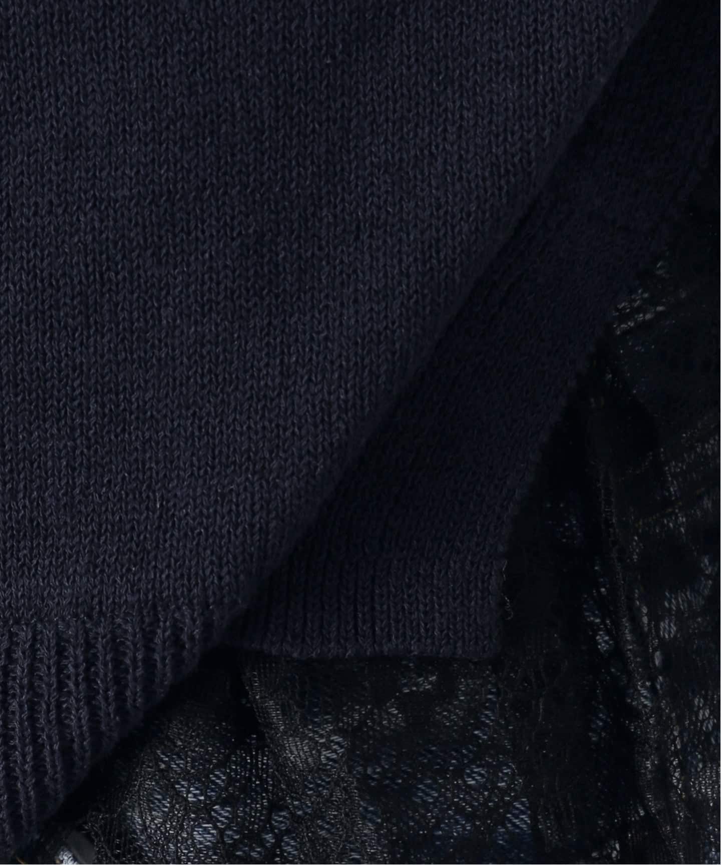 ❤︎ Spick & Span❤︎ レースドッキング2WAYカーディガン　ネイビー スピック＆スパン Spick & Span レースドッキング2WAYカーディガン