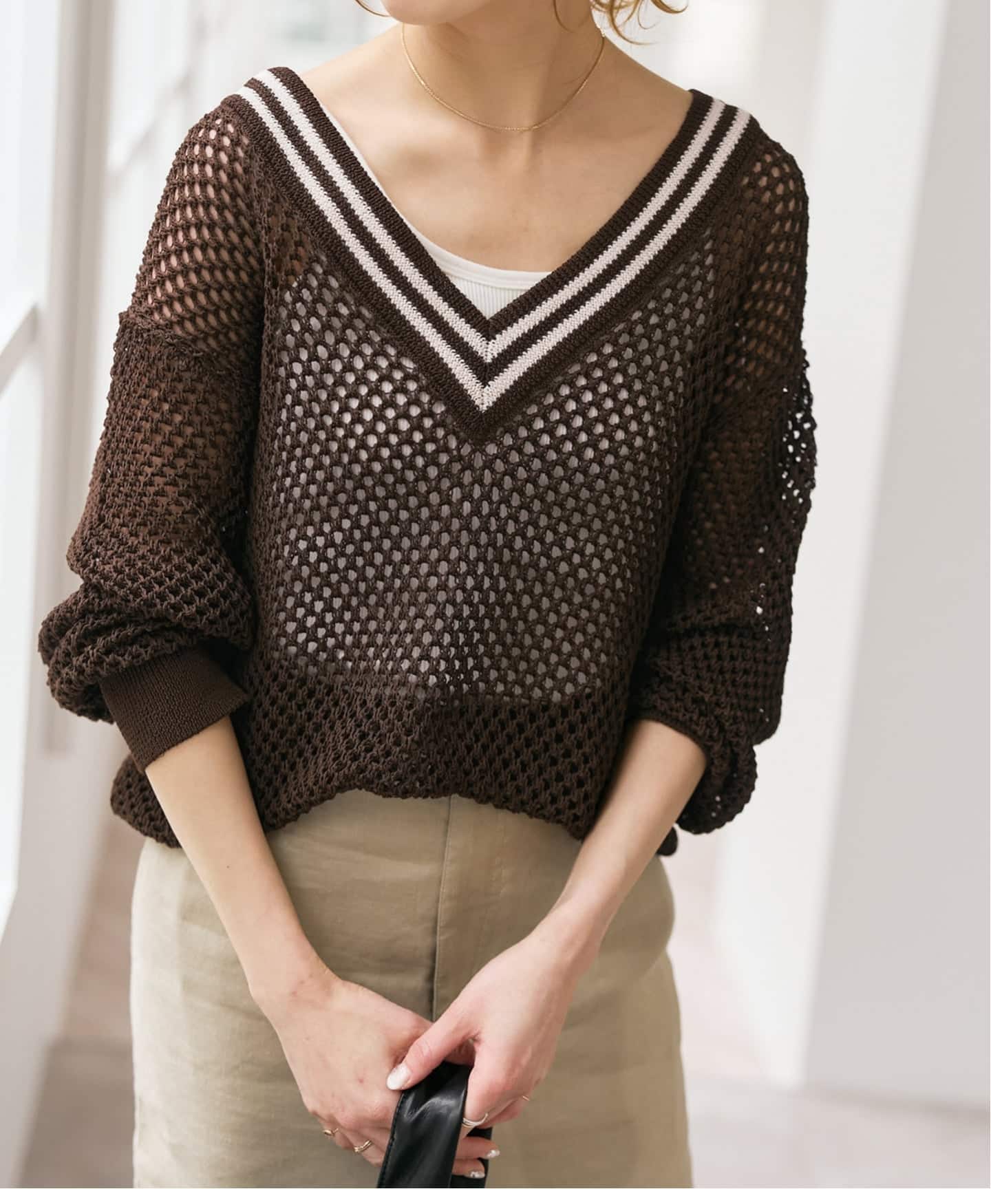 Vネックチルデンニット（ニット／セーター）｜Spick and Span