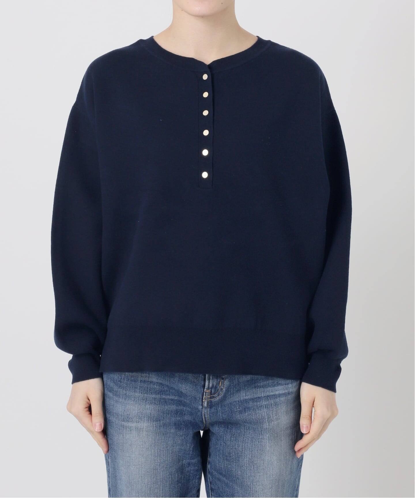 新色有り / 追加》メタルボタンヘンリーネックニット（ニット