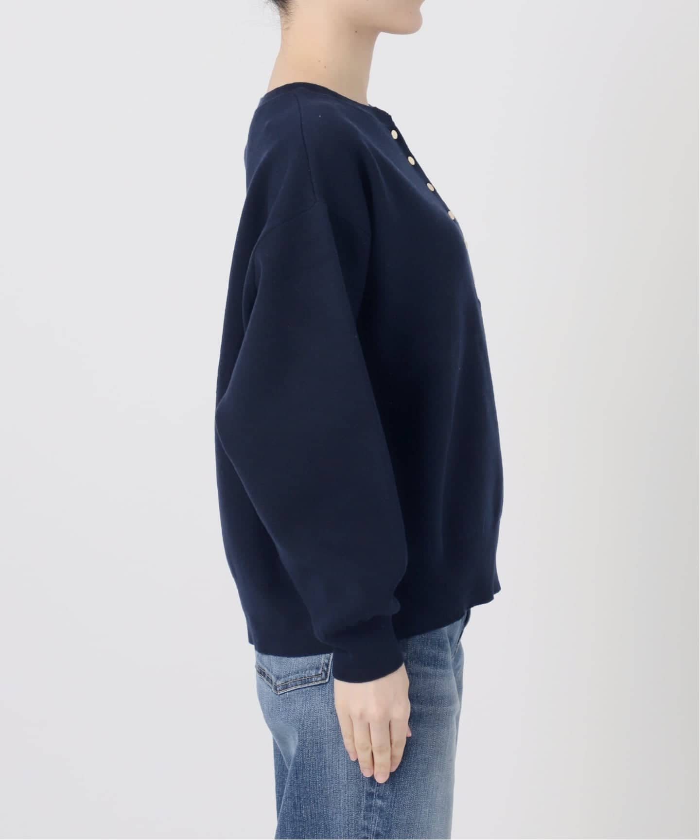 新色有り / 追加》メタルボタンヘンリーネックニット（ニット