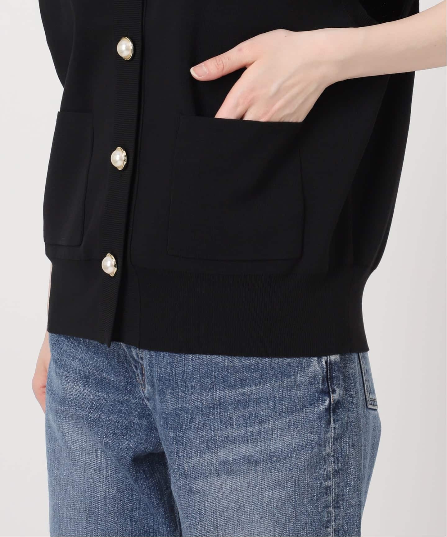 一部店舗+WEB限定》パールボタンウォッシャブルニットベスト（ニット