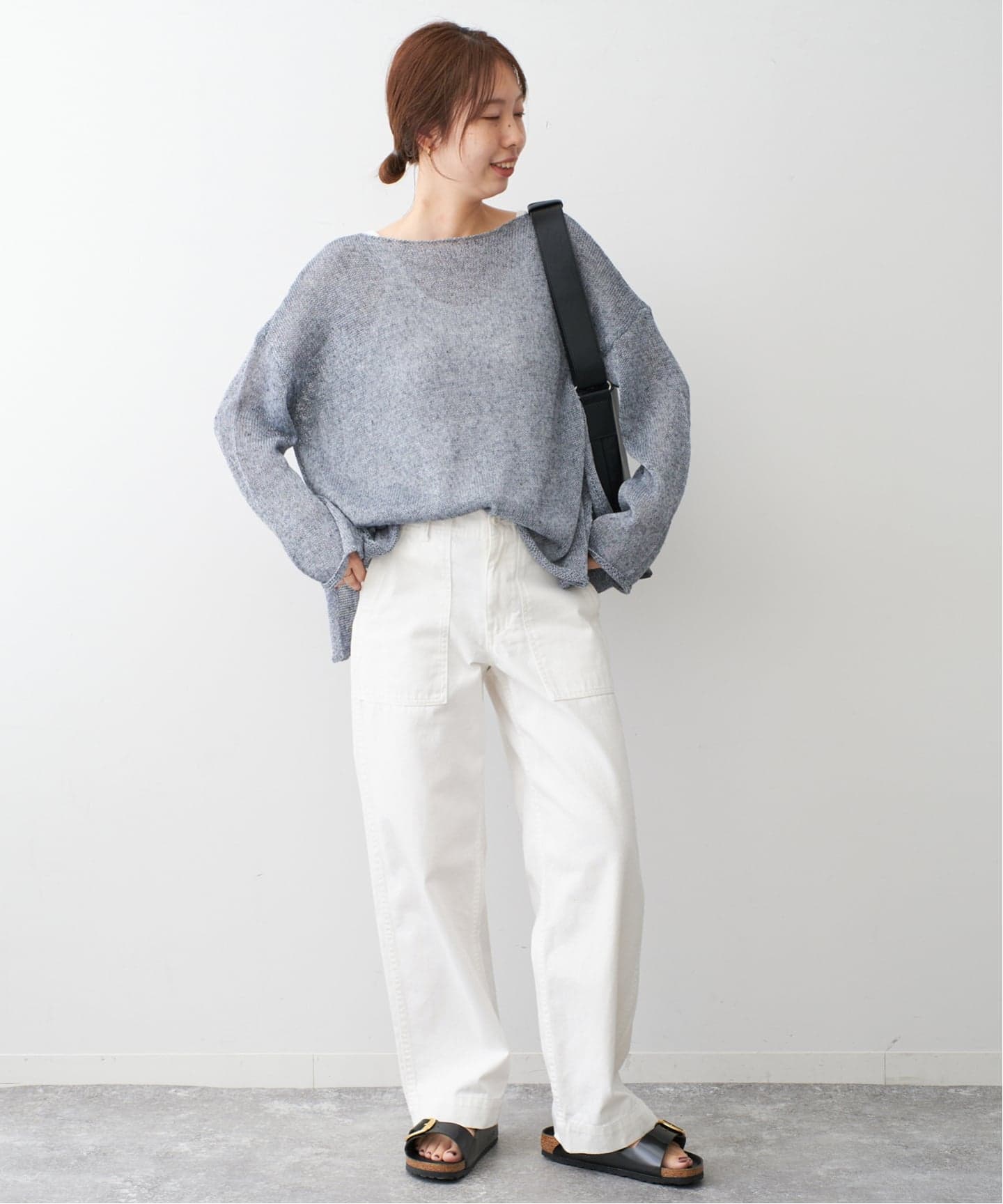 新色有り / 追加》リネンミックス2WAYプルオーバー（ニット／セーター