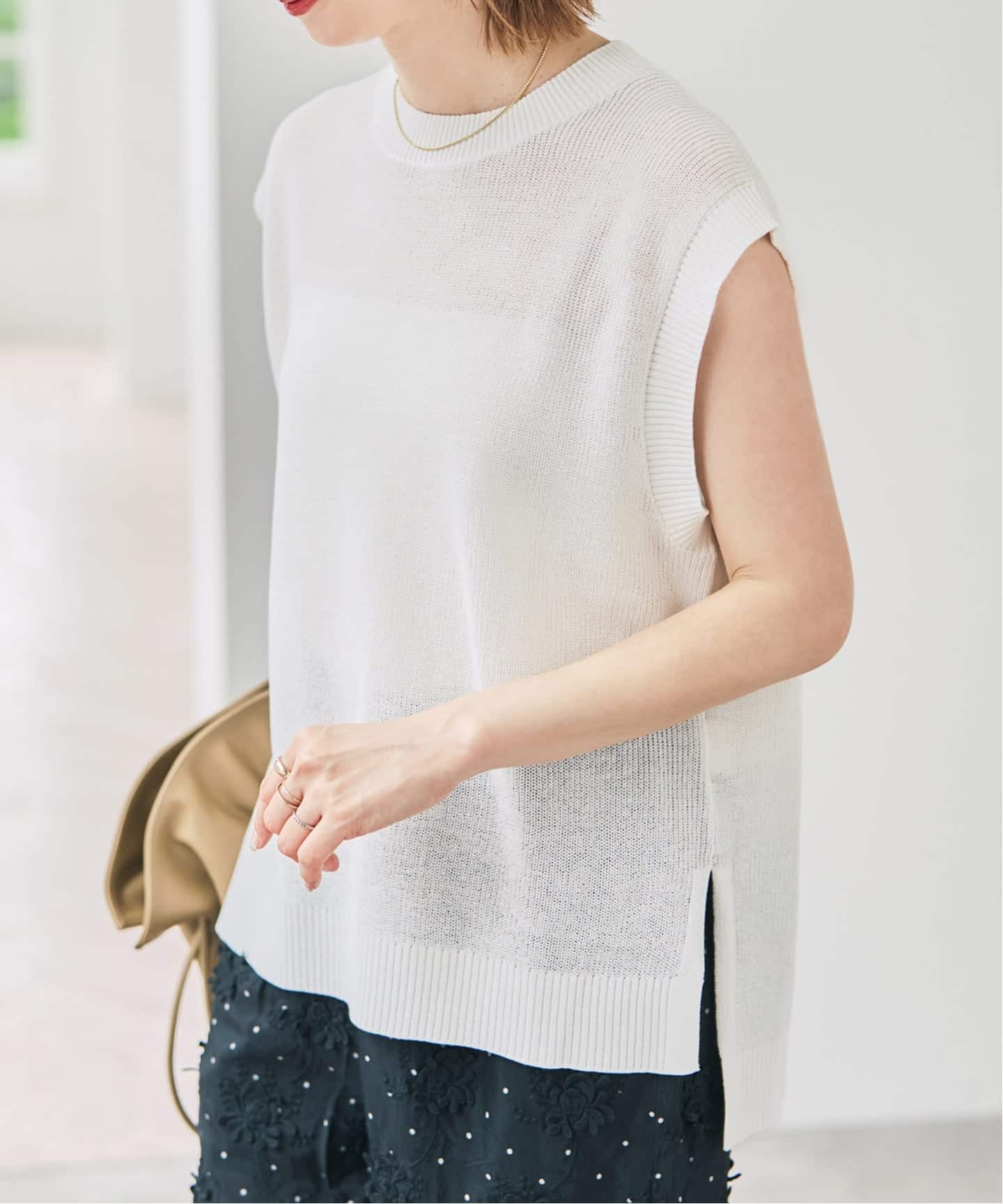 Spick&amp;Span フレンチプルオーバー 手洗い可》リネン天竺フレンチプルオーバー（ニット/セーター）｜Spick