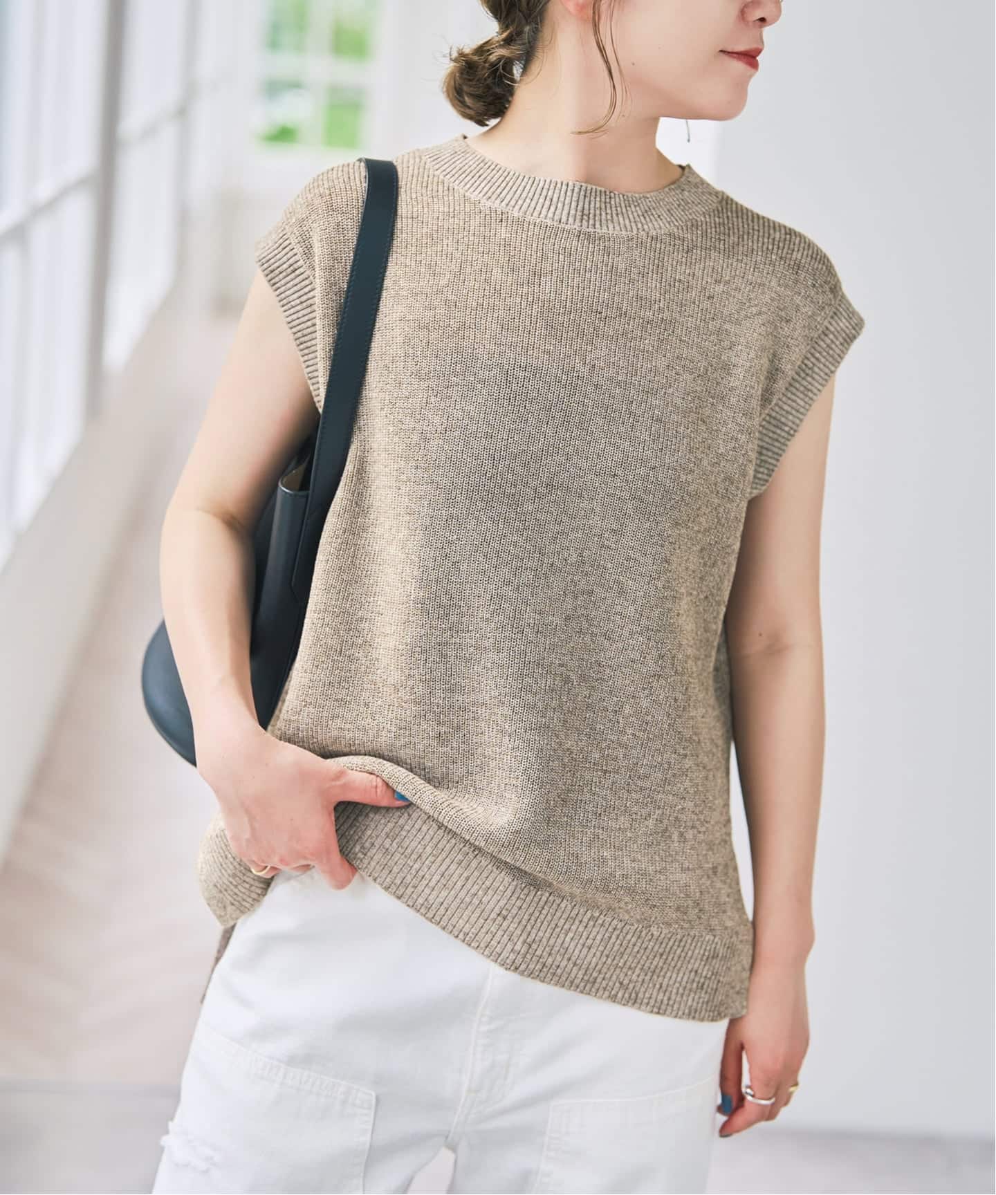 【☆未使用 試着のみ☆】Spick and Span フレンチプルオーバー 手洗い可 / 予約》リネンミックスフレンチプルオーバー（ニット