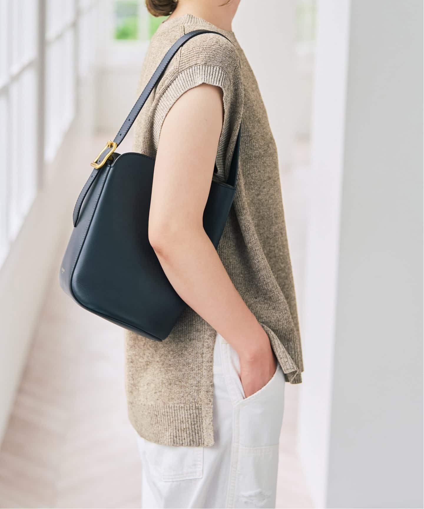 【☆未使用 試着のみ☆】Spick and Span フレンチプルオーバー 手洗い可 / 予約》リネンミックスフレンチプルオーバー（ニット