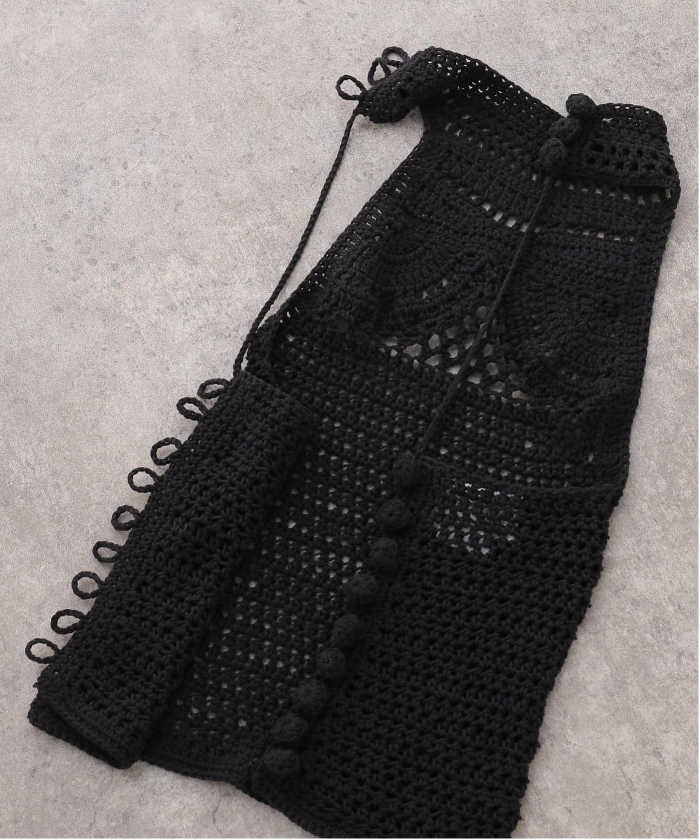 一部店舗+WEB限定》SEEALL / シーオール CROCHET RACER TOP（ニット