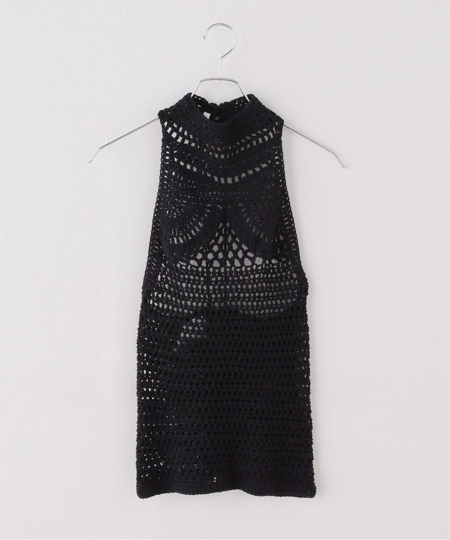 一部店舗+WEB限定》SEEALL / シーオール CROCHET RACER TOP（ニット