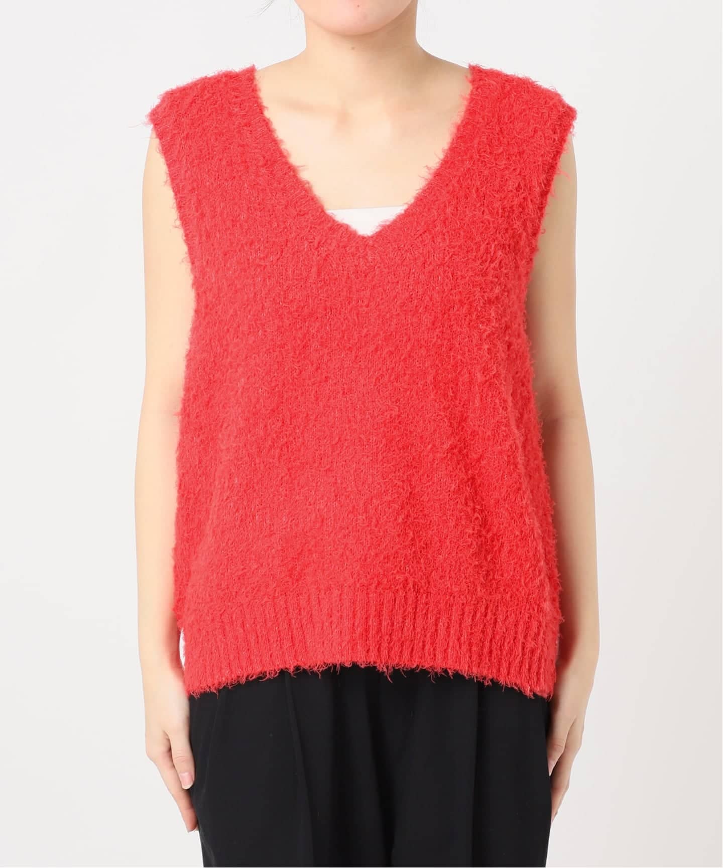 今季完売◎スピックアンドスパン／シャギーベスト 予約》コットンシャギーニットベスト（ベスト）｜U by SPICK&SPAN