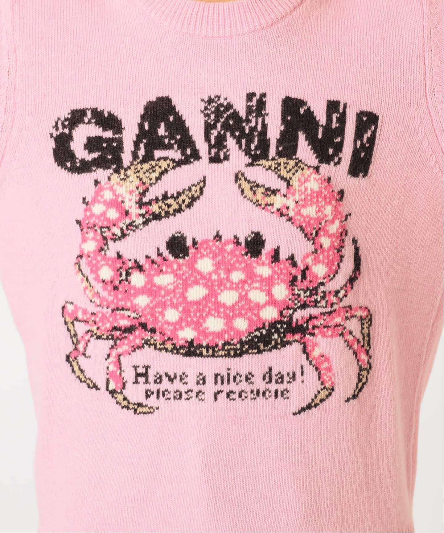新宿・WEB限定 / 予約》GANNI / ガニー Graphic Wool Sweater Crab