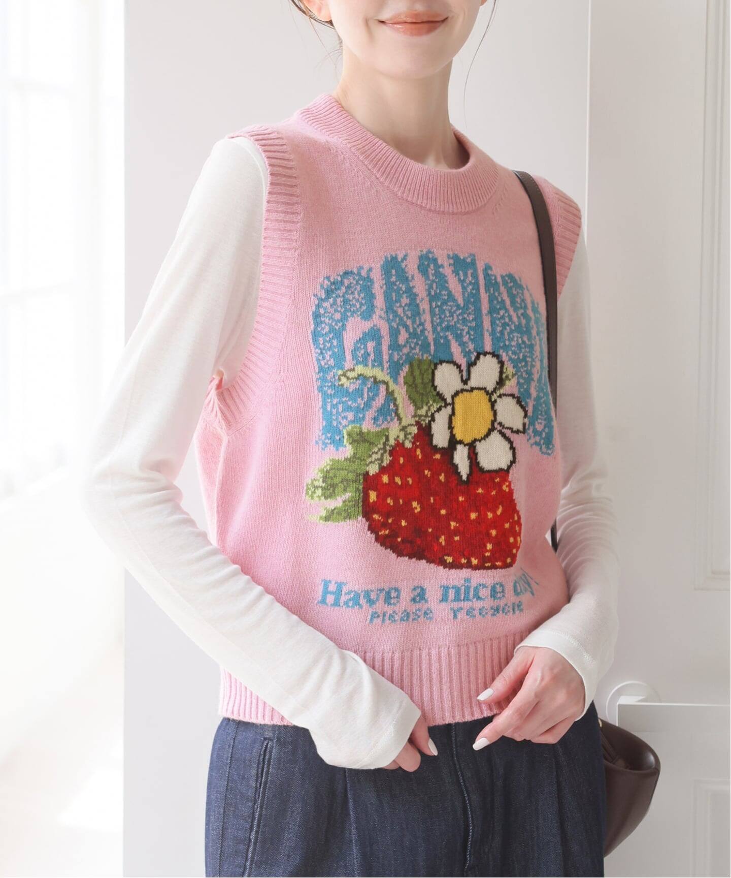 新宿・WEB限定》GANNI / ガニー Graphic Wool Vest（ニット／セーター