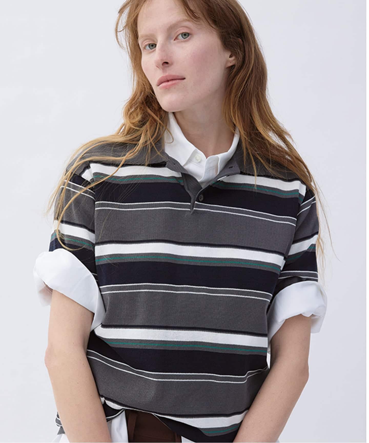 一部店舗+WEB限定》Glyph Multi Border Knit Poloshirt（ニット