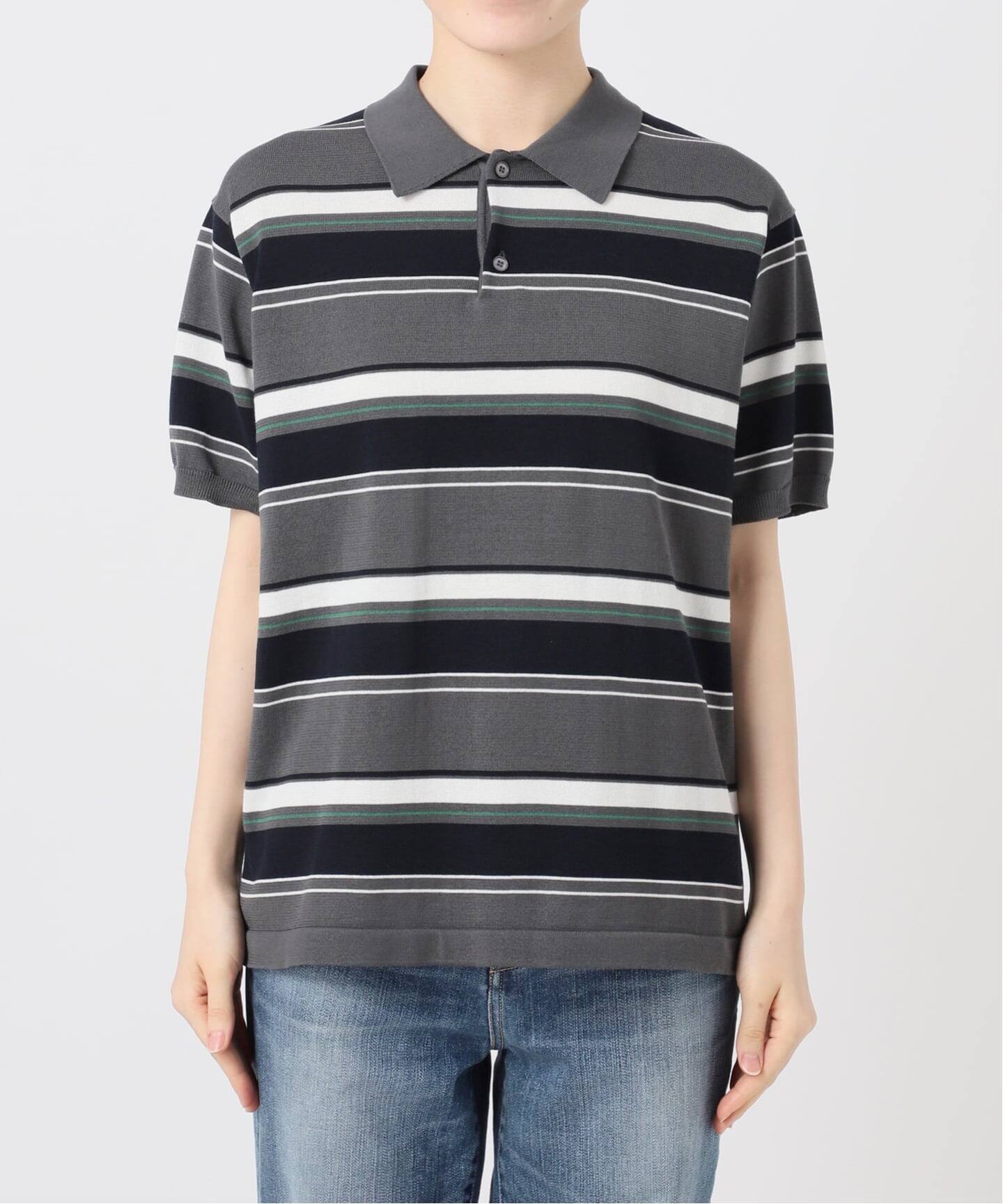 一部店舗+WEB限定》Glyph Multi Border Knit Poloshirt（ニット