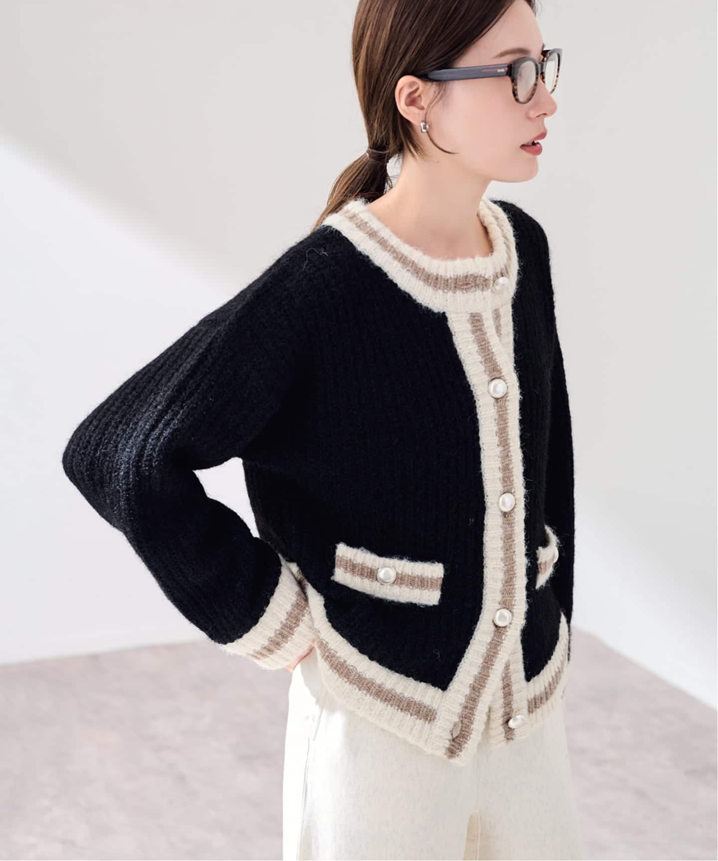 ≪一部カラーWEB限定 / 予約≫BICOLOR CARDIGAN（カーディガン