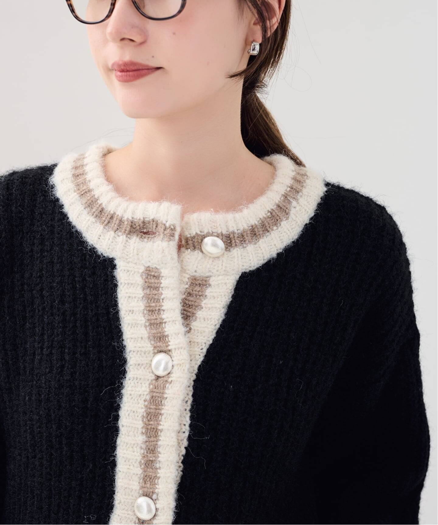 ≪一部カラーWEB限定 / 予約≫BICOLOR CARDIGAN（カーディガン