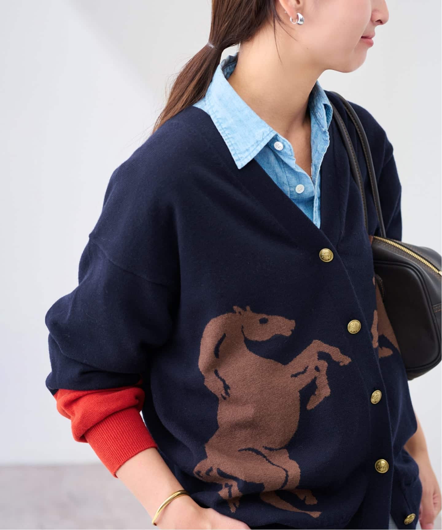 Horseインターシャ カーディガン（カーディガン）｜FRAMeWORK