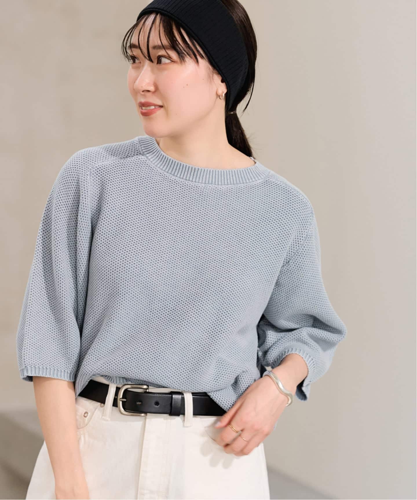 【未使用タグ付き】ピグメントダイハーフスリーブニット ピグメントダイハーフスリーブニット（ニット／セーター）｜FRAMeWORK