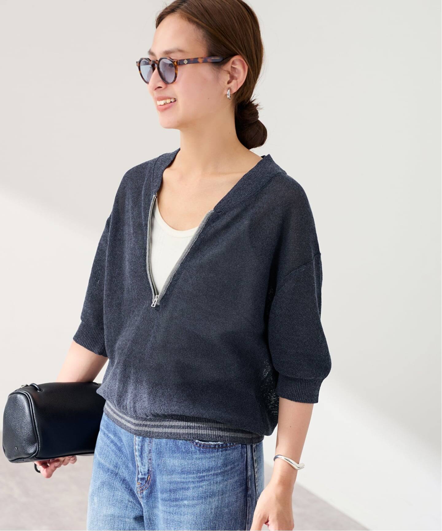 HOWIECLOTHING×FRAMeWORKハーフジップニット（ニット／セーター