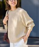 ≪追加≫リネンコットンラグランニット