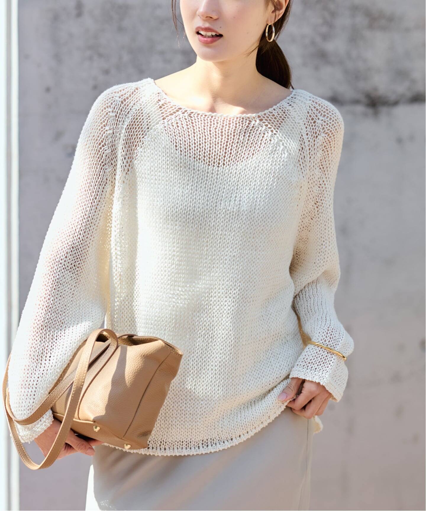 新品 フレームワーク LINEN CORD ニット リネン ピンクベージュ フレームワーク FRAMeWORK ≪新色 / 追加予約≫LINEN CORD ニット