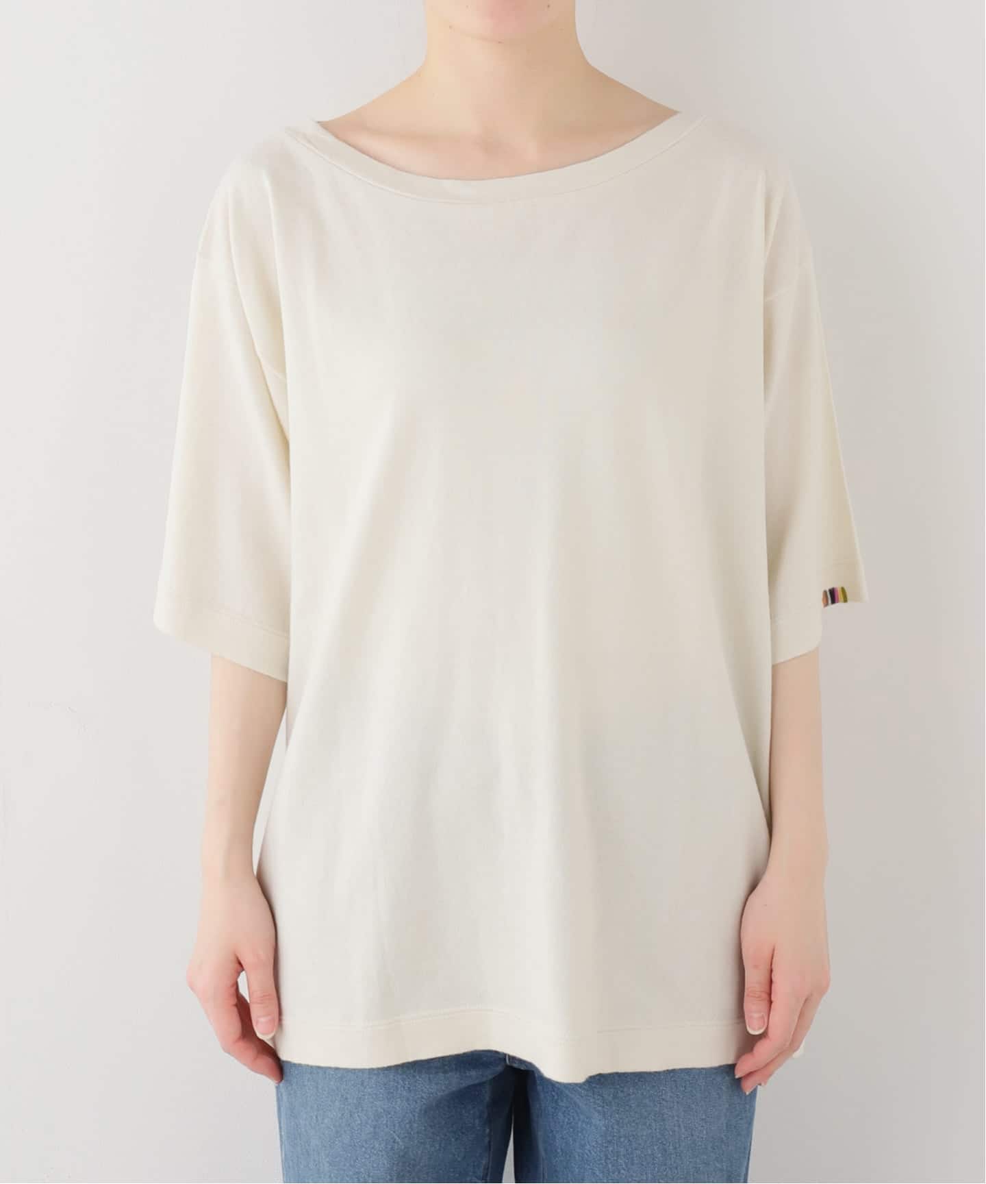 extreme cashmere / エクストリームカシミヤ | CHLOE コットン カシミヤ ハイゲージ ニット リンガーTシャツ | ホワイト | レディース FRAMeWORK（フレームワーク） ニット セーター EXTREME CASHMERE