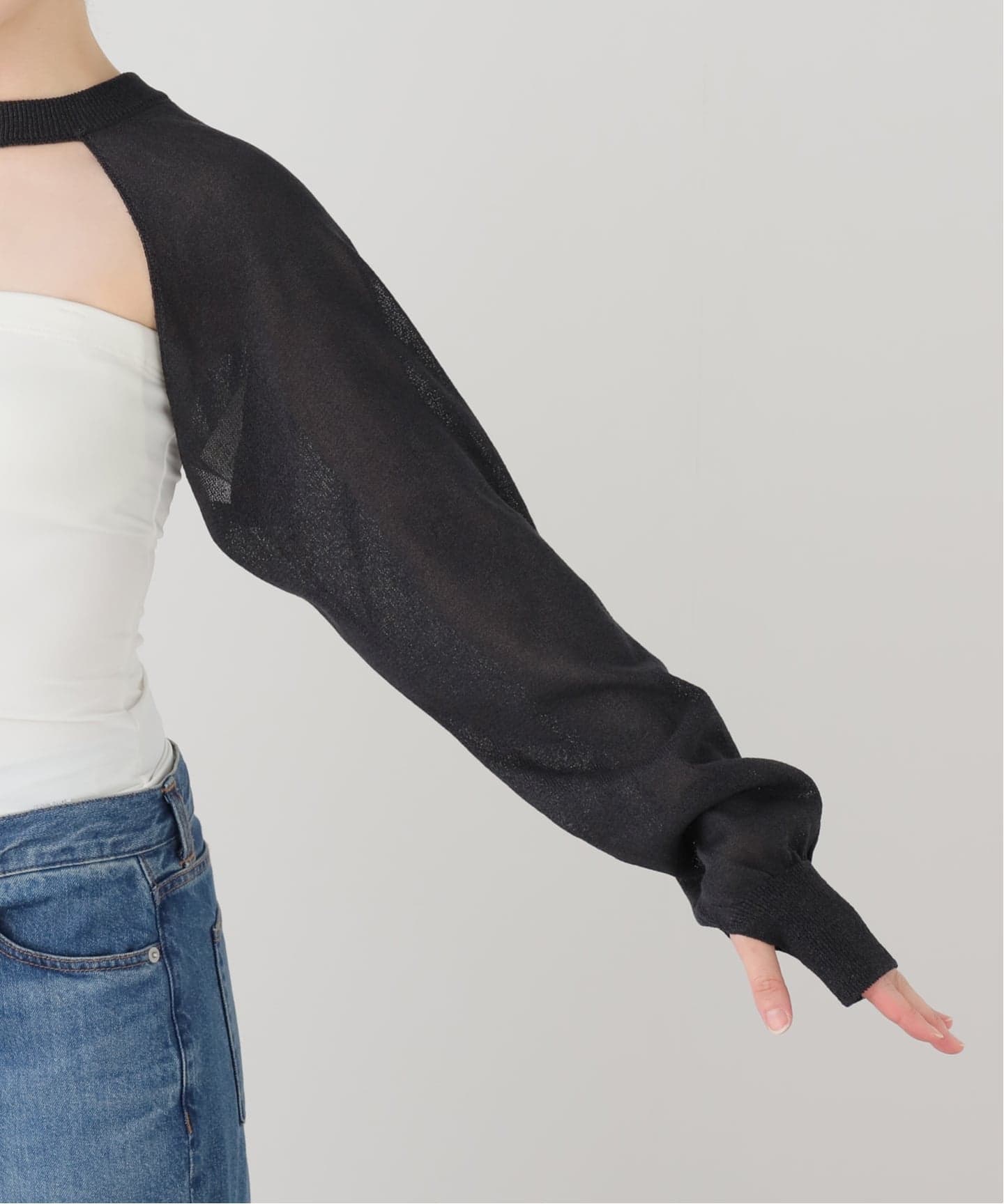JANE SMITH/ジェーンスミス 12G SLEEVE SHORT KNIT（ニット／セーター