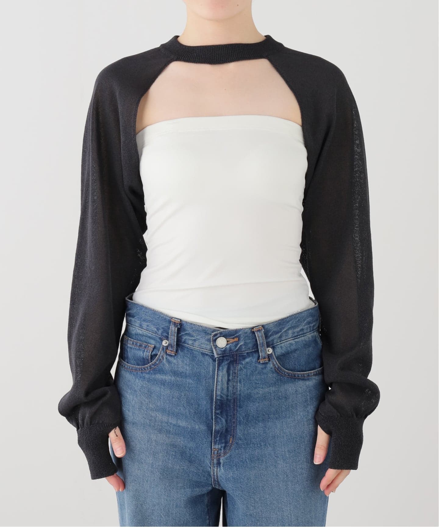 JANE SMITH/ジェーンスミス 12G SLEEVE SHORT KNIT（ニット／セーター